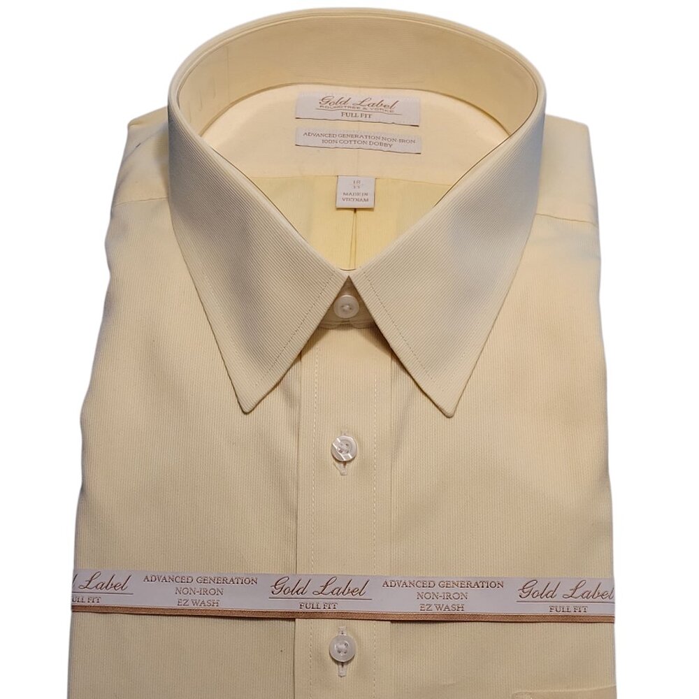 Roundtree & Yorke Shirt 18/33 NWT $69 Full Fit Non Iron Yellow